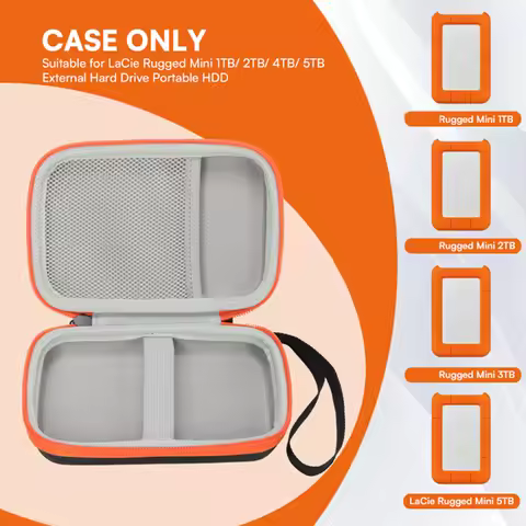 Portable Storage Bag for LaCie Rugged Mini 1TB/ 2TB/ 4TB/ 5TB External Hard Drive Portable HDD Holde