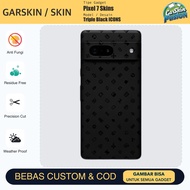 Vinyl Skin PIXEL 7 Triple Black ICONS Anti Scratch Protector Case | By Fusion | Code - QATN