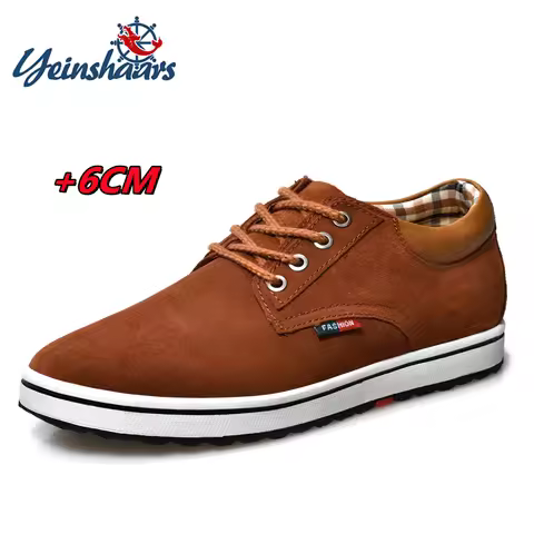 FUQIAO Heightening Shoes Elevator Shoes Height Increase Shoes Men Height Increase Insole 6CM Men Sne