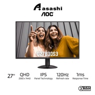 AOC Q27B30S3 27" QHD 120Hz 1ms IPS Monitor (DP 1.4x1, HDMI 2.0x1)