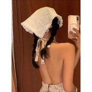 Fever Same Style Milk White Lace Headband Summer Korean Sweet Girl Accessories French Retro Triangle