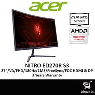 Acer Nitro ED270R S3 VA PANEL FHD 180HZ Free-SYNC Compatible 1MS GAMING MONITOR