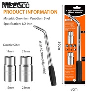 HDG L-shaped handle to unscrew car and car tires, extended size with 2 guns 17/19/21/23mm - Tire wre