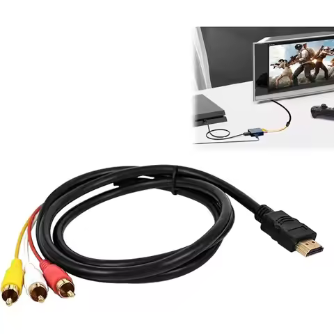 HDMI-compatible To 3RCA Audio Video Converter Adapter Cable - HDMI-compatible To AV Audio Video Cabl