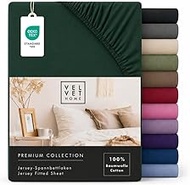 VelvetHome Fitted Sheet 180x200 cm, 100% combed cotton, Made in EU, 165 g/m², Bed Sheet 180 x 200 to