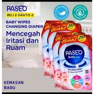 PACKAGE 2 BUNDLE BUY 2 GET 2 PASEO BABY WIPES WET TISSUES 50 SHEETS (BUY 2 GET 2 FREE)