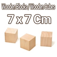 Sangkayu Wooden Block 7x7 cm Wood Cube Wooden Block Cube Craft Material Decoration