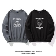 Cthulhu Mythology Round Neck Sweatshirt Lof Craft Book of Death Rune Long-Sleeved Male Novel Merchan