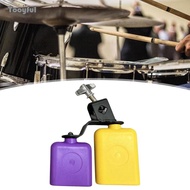 Tooyful Cowbell Drum Accessory 2 Tone Bell Shape of Cowbell Professional Percussion with Stand for C