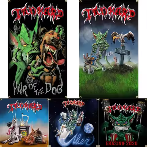 Banner 90X150CM 3X5Ft Tankard Band Flag Famous German Rock Band Polyester Printing Thrash Metal Band