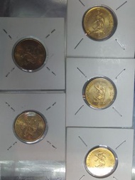 香港錢幣1997香港五毛牛紀念幣5個