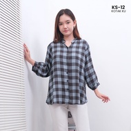 KS-12 Kemeja Atasan Wanita Rayon Premium LD120 LD110 Allsize Lengan 3/4 Blouse Baju Wanita