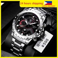 【COD】watch for men original 2023 sale Fngeen Luxury Mens Watches Top Brand Men's Stainless Steel Business Casual Watch Waterproof Luminous Calendar Quartz Wrist Watch Clock watch for men watches for women sale g shock fossil on sale