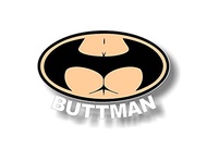 Buttman 7" Vinyl Decal White Lettering Funny 4x4 Truck Offroad JDM Sexy Laptop Bat Symbol Sticker (W