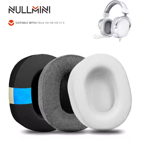 Nullmini Replacement Earpads for Fifine H6, H8, H9, H13 Headphones Cooling Gel Ear Pads Cushion Earm