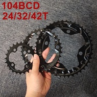 Bucklos 104/64BCD Chainring 24/32/42t MTB Bicycle Chain Ring Triple Chainwheel MTB Crankset