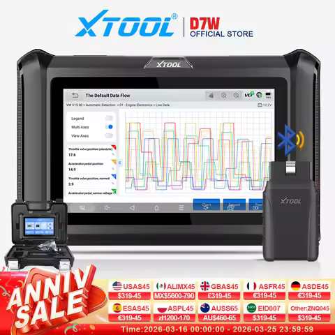 XTOOL D7W Bluetooth Diagnostic Tool Bidirectional Scanner Advanced ECU Coding 39+ Resets Built-in DO