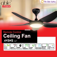 Rubine able AVENS 42" Black DC Motor 5 Blades 18 Speeds SIRIM Remote Control Baby Ceiling Fan Kipas 