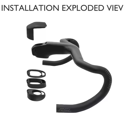 Carbon fiber Aero RSL road integrated handlebar, free spacer/bike lane grip, stem angle -7°, ergonom