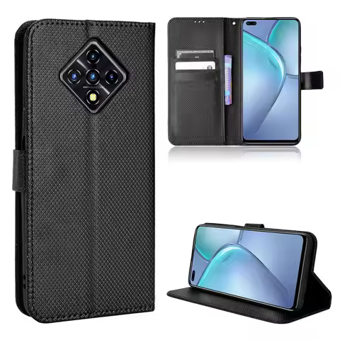 For Infinix Zero 8 Case Luxury Flip Diamond Pattern Skin PU Leather Wallet Stand Case For Infinix Ze