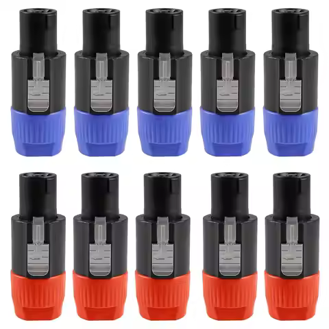 4-Pole 4Pin NL4FC Connector Ohm Plug Speaker Audio Cable Plug Adapter Compatible with Neutrik Speako