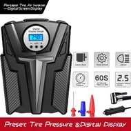 DC 12V Auto 汽車專用 (直接12V 取電, 充滿自動停)- Tire Inflator Portable Air Compressor with Digital Pressure Gaug