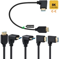 90 Degree Angle Mini HDMI 2.1 Cable 0.3m, 8K@60Hz/4K@120Hz, Male to Male, for Digital Camera, Camcor