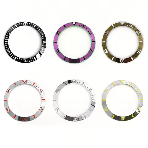 38mm SKX007/SRPD Sloped Ceramic Bezel Insert Sub Style Silver Purple Finish Mod Parts Luminous Dot A