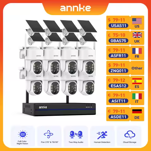 ANNKE 4MP Wireless surveillance system 16CH NVR wifi surveillance camera kit Audio Battery solar sur