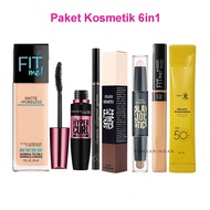 Paket Kosmetik Lengkap Glow Up 6in1 Murah Set Makeup Wajah Maskara Sunscreen Eyeliner Concealer Foundation