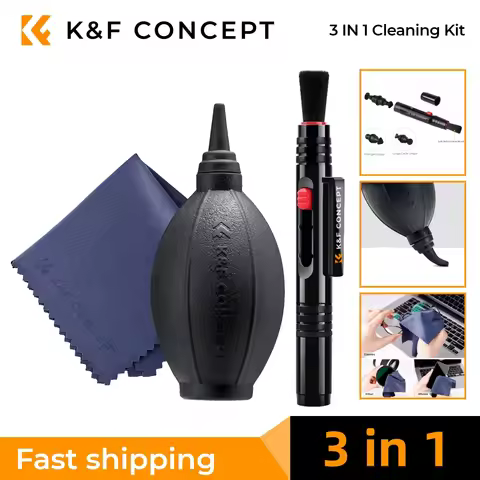 K&F CONCEPT 3 In 1 Professional Dslr Camera Lens Cleaning Kit for Digital Camera Mobile Phone Screen