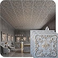 From Plain To Beautiful In Hours DCT30agwg-24x24-50 Gaby PVC 2' x 2' Glue-up or Lay-in Ceiling Tile 