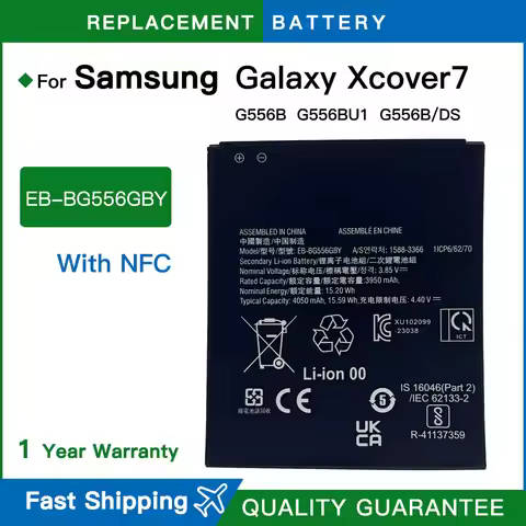 Genuine Replacement Battery EB-BG556GBY 4050mAh For Samsung Galaxy Xcover 7 XCover7 G556B G556BU1 G5