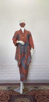 SETELAN BATIK WANITA / ROK INSTANT + BLOUSE ABAYA V - BATIK DOBY / SEMI SUTRA - KEBAYA MODERN