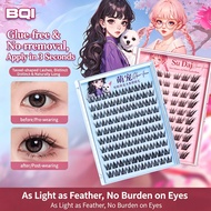 BQI 10 Rows Soft Daily Lower Eyelashes, Natural Segmented Barbie Small Flame Glue-Free Lashes