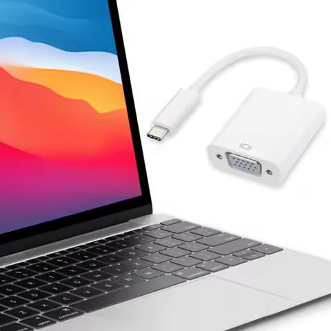 USB C To VGA Audio Cable Adapter USB 3.1 Type C Male To Female VGA Converter Cable 1080P FHD for Mac