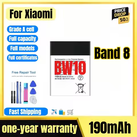 BW10 for Xiaomi Band 8 Watch Battery 0 Cycle High Quality High Capacity Battery Replacement Bateria 