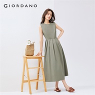 GIORDANO WOMEN Crewneck sleeveless pleated dress 05465336