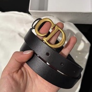 Dior belt CD 金色扣 黑色皮帶
