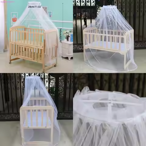 D0JC Baby Curtain Net Summer Anti Baby Bed Netting Dome Canopy Curtain Net for Toddler Crib Cots