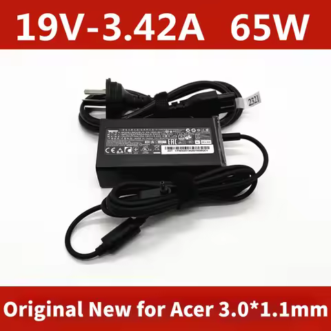 Original New 65W 19V 3.42A Laptop AC Power Adapter Charger For ACER Aspire S3 S5 S7 P3 Iconia C740 C