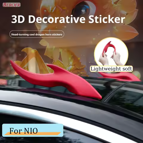 Dragon Horn 3D Stereo Car Sticker Car Roof Decoration Dragon Horn Sticker for SUV Sedan Hatchback Fo