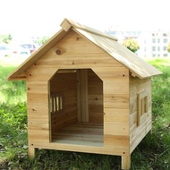 Rainproof Waterproof Log Color Dog House Solid Wooden Dog House Small Dog House Pet Nest Cage Outdoor Outdoor Dog Nest