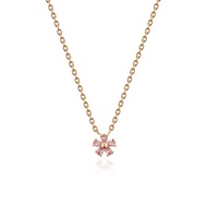 Glintz Forget Me Not Flower Necklace สร้อยคอ เงินแท้ ฝังด้วยพลอย cz. ขนาด 0.7cm (ยาว 16"+1")