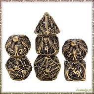 [S D K G] Metal Dice Skull Hollow Metal Polyhedral Dice Set Suitable for  Role-Playing  DND Dice