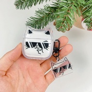 sunglasses Boss Hangings cat ear Hard IMD transparent Earphone Cover for AirPods 1 2 3 4 Pro 3 2 1 H