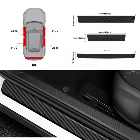 4pcs Carbon Fibre Threshold Protection for Audi A1 A2 A3 A4 A5 A6 A7 A8 B5 B6 B7 B8 C5 C6 Q2 Q3 Q5 Q