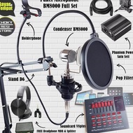 Ready Paket Microphone BM8000 Full Set Plus Soundcard V8plus +