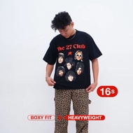 Sociale - 16s HeavyWeight Tshirt Boxy 27Club Black Grey Whitebiru Unisex Cotton Combed