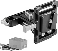 NEEWER Mini V Mount Battery Plate with 15mm LWS Rod Clamps, 180° Tilt Foldable L Shaped V Lock Batte